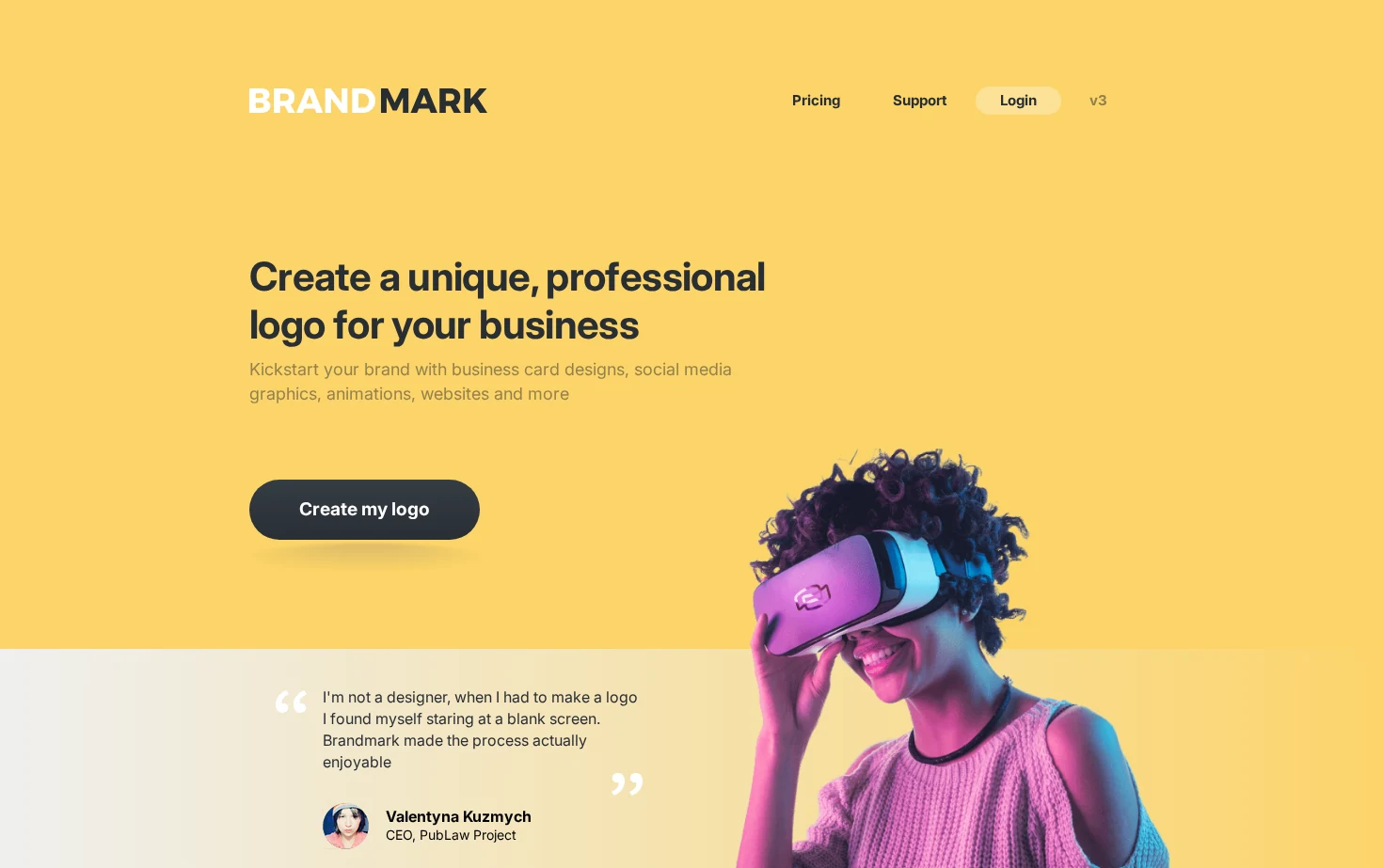 Brandmark Logo Maker 页面快照